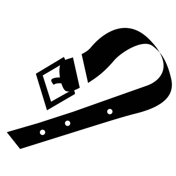 negro icono de cinturón sobre fondo blanco, vector, signo social violencia, aislar - Foto, Imagen
