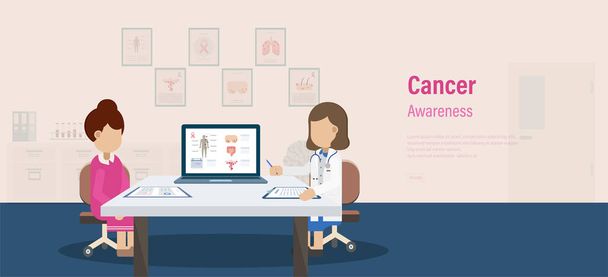 Ασφάλιση καρκίνου infographic επίπεδη σχεδίαση διανυσματική απεικόνιση - Διάνυσμα, εικόνα