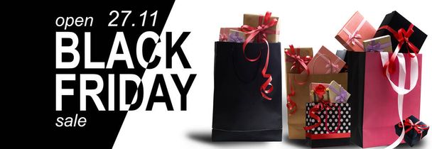 Black Friday paper shopping bag. - Photo, Image