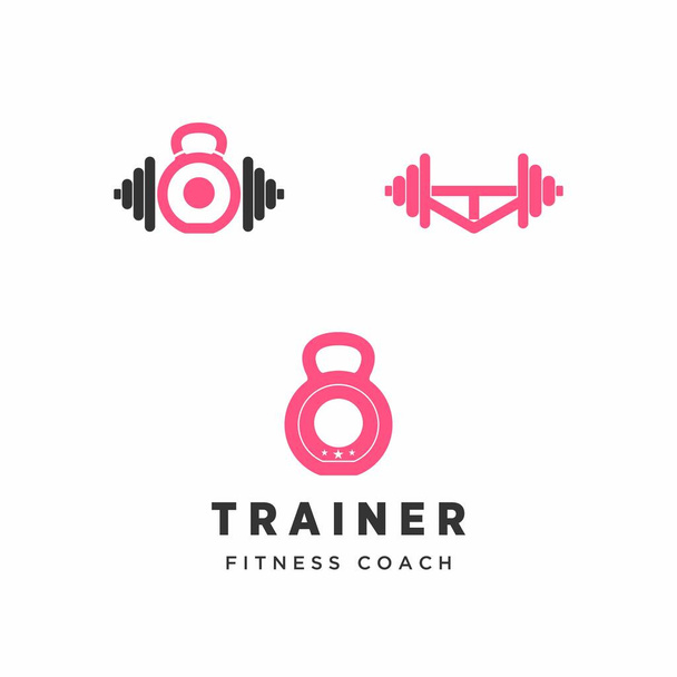 barbell and dumbbell fitness equipment Image graphic icon logo design abstract concept vector stock. Can be used as a symbol associated with sport tool. - Vetor, Imagem