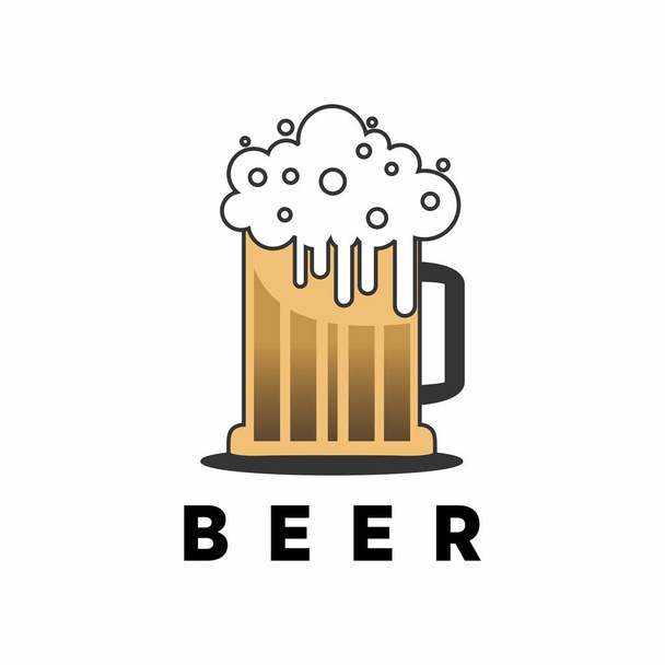 Jednoduché sklo piva s pěnovým obrázkem grafické ikony logo design abstraktní koncept vektorové stock. Lze použít jako symbol vztahující se k pití nebo opilosti. - Vektor, obrázek