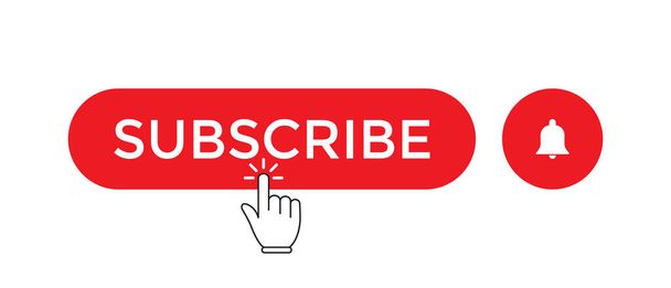 Subscribe Button Vector in Flat Style. Icon for Channel - Vector, Image