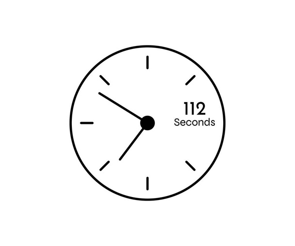 112 segundos Ícone moderno do Temporizador de contagem regressiva. Imagem de cronômetro e medição de tempo isolada no fundo branco - Vetor, Imagem