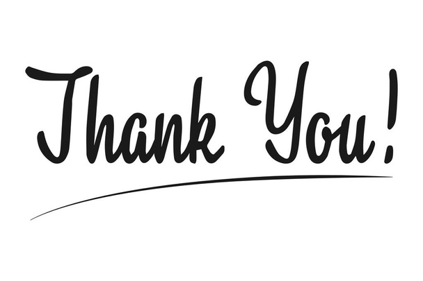  Thank you, lettering on a white background. Calligraphy modern vector illustration on white background - Vecteur, image