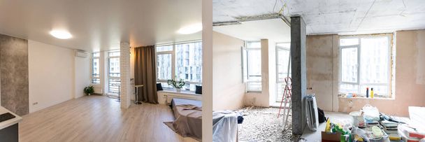 До и после столовой дома - Фото, изображение