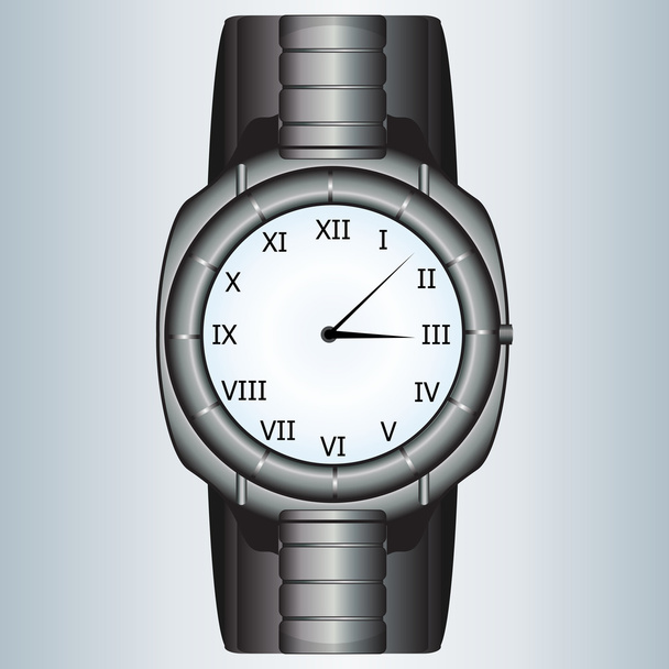 Σύγχρονη μεταλλικά ρολόι - Διάνυσμα, εικόνα