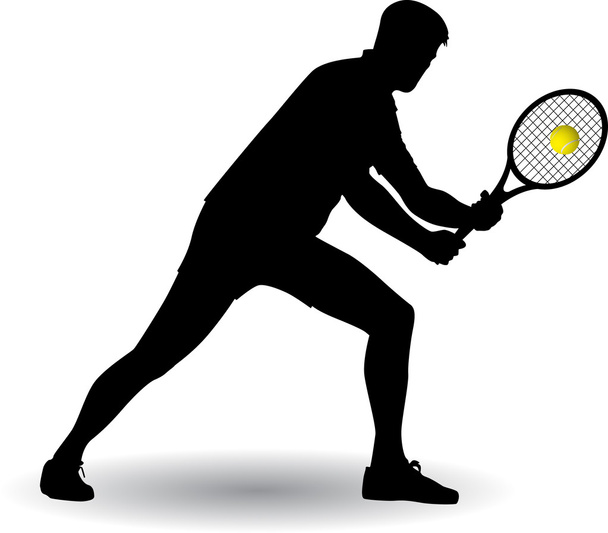 テニス プレーヤーのシルエット - ベクター画像