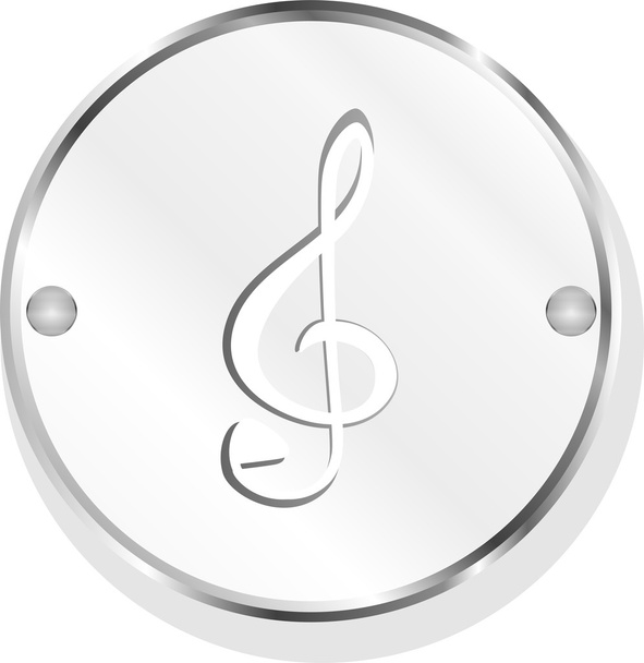 music round glossy web icon on white background - Zdjęcie, obraz