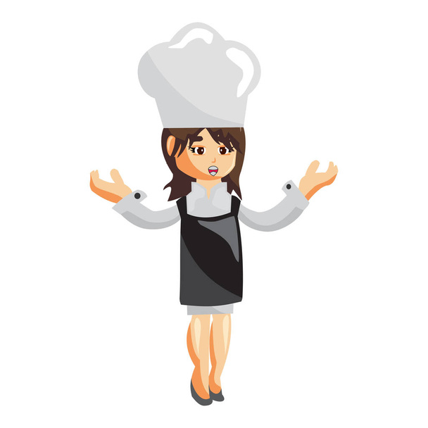 Chef Creazione personaggio Donna Illustrazione Template Pose Gesture - Vettoriali, immagini