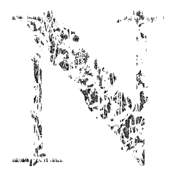 Broken grunge pixelated uppercase letter.Art font. - Vector, Image