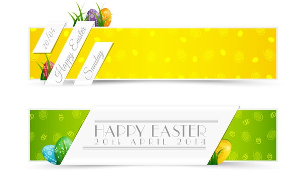 Set of Easter Holiady Banners - Vector, Image