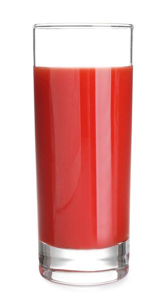 Glass with tomato juice isolated on white - Foto, imagen