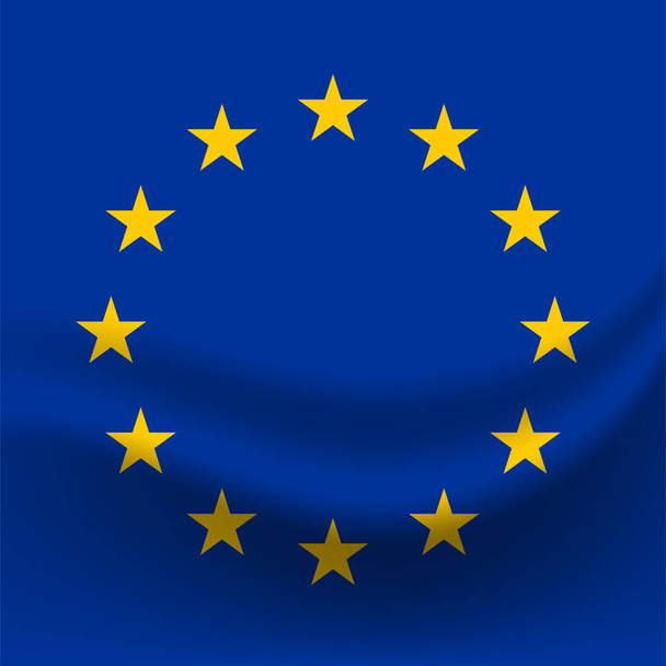 Розмахування квадратного прапора ілюстрацій Європейського Союзу - Вектор, зображення