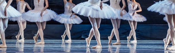 Ballet de Swan Lake. Primer plano de bailarinas bailando - Foto, Imagen