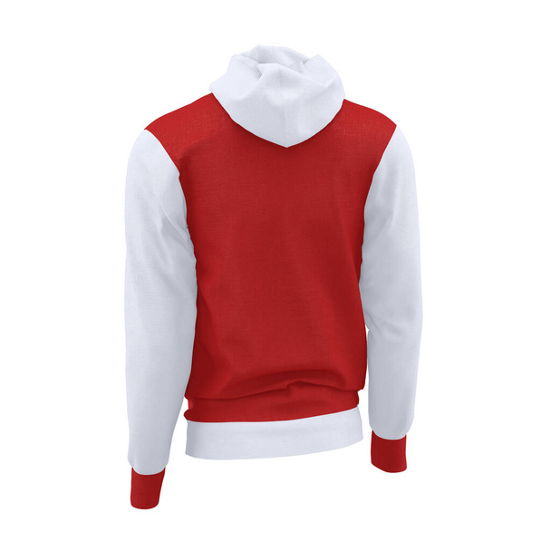 This Back View Sweet Men's Full Zipper Hoodie Mockup With Fiery Red Color, will help you customize your design or logo faster. - Photo, Image