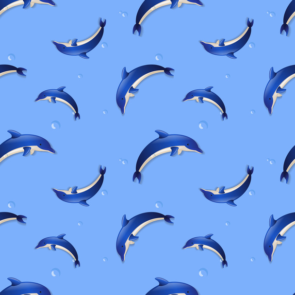 Seamless background with dolphins. Vector illustration. - Vettoriali, immagini