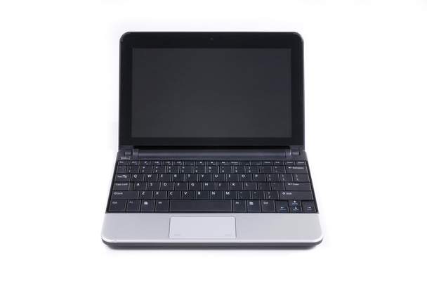 Nowoczesny mały netbook komputer na białym tle - Zdjęcie, obraz