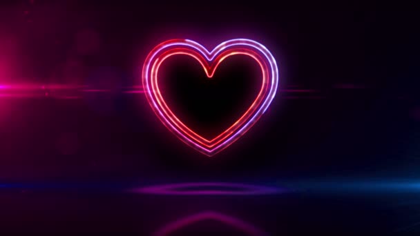心臓の愛のシンボル、健康サイン、医学、科学、サイバー技術のロマンス、 AIと心臓の概念ループ。未来的な抽象3Dレンダリングループ可能でシームレスなアニメーション. - 映像、動画