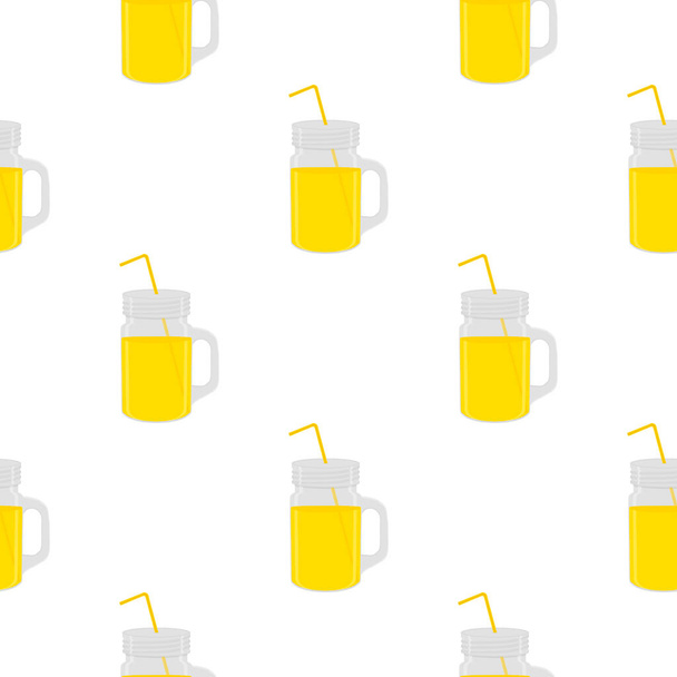 Illustration zum Thema große farbige Limonade im Glasbecher für natürliche Getränke. Limonade-Muster bestehend aus Kollektion Küche Zubehör, Glasbecher auf Bio-Lebensmittel. Leckere frische Limonade aus der Glasschale. - Vektor, Bild