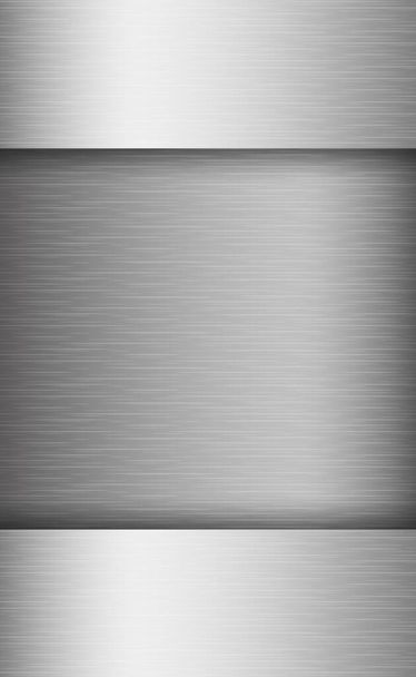 Textura panorama de metal plateado con reflexión - fondo - Vector, Imagen