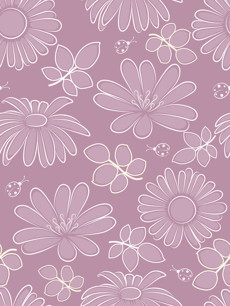 Flower seamless pattern. Vector illustration. - Vetor, Imagem