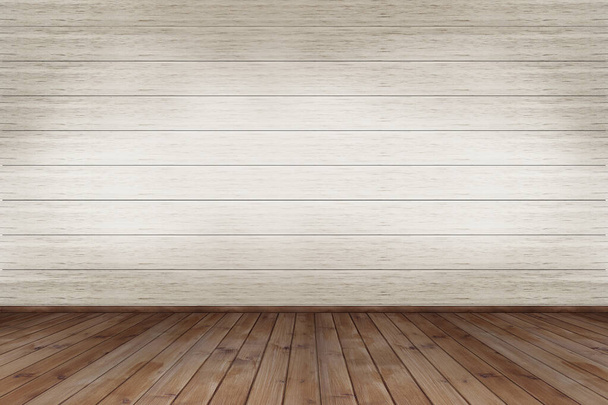 empty room with wooden floor and wood texture - Foto, imagen