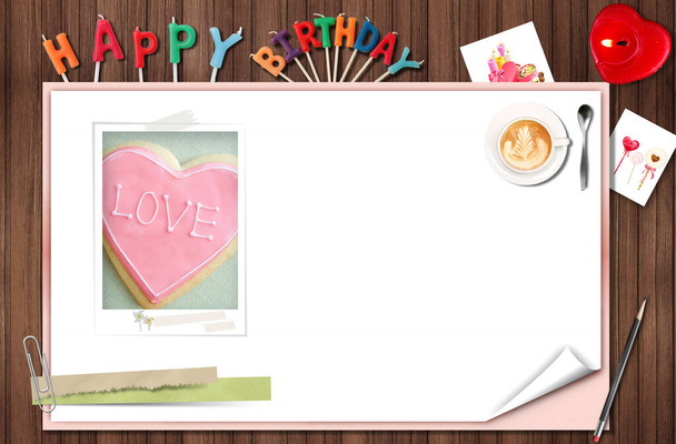 Colorful background for birthday or valentine day card  - Фото, изображение