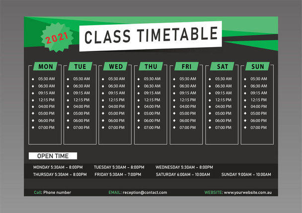 Modèle de conception de calendrier de classe - Vecteur, image