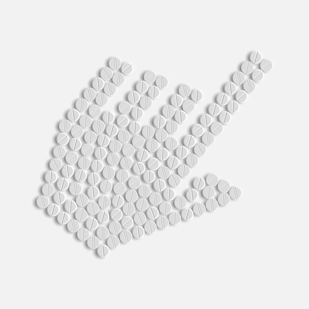 pills concept: hand - Vector, Imagen