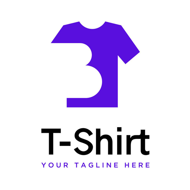 Basit Harf ya da T-Shirt 'teki B yazıtipi, benzersiz görüntü grafik logo tasarımı soyut konsept vektör stoğu. Baş harf ya da modaya ilişkin bir sembol olarak kullanılabilir - Vektör, Görsel