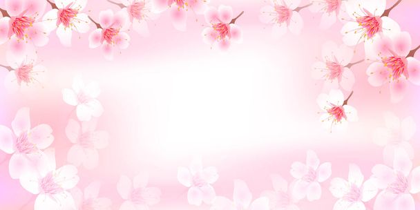 Cerisier fleur paysage printemps fond - Vecteur, image