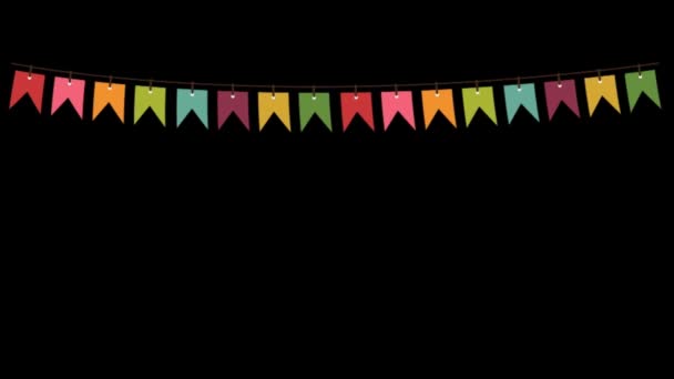 Πολύχρωμο Banner, Bunting Κόμμα Διακόσμηση - Όμορφη Χελιδόνι Bunting σημαία - γραφικό - Πλάνα, βίντεο