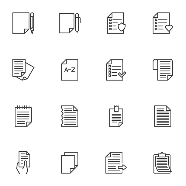 Lists line icons set - Vector, afbeelding
