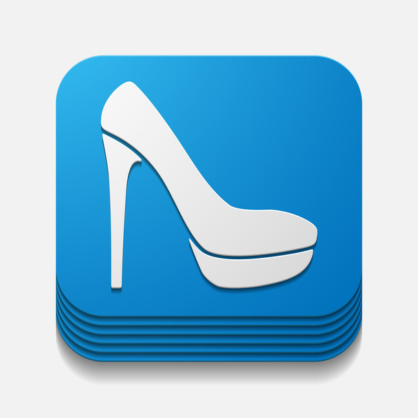 square button: shoe - Vector, afbeelding