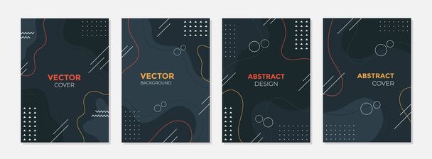 Vektor-Set von abstrakten dynamischen modernen Fluid Cover Hintergrund. - Vektor, Bild
