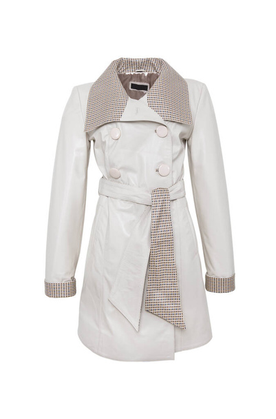 jaqueta de couro branco isolado no fundo branco. - Foto, Imagem