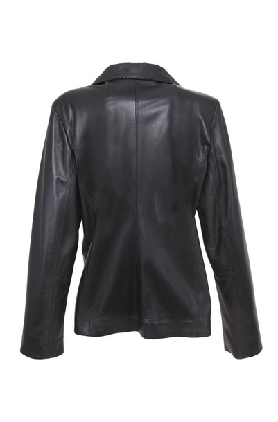 jaqueta de couro preto isolado no fundo branco. - Foto, Imagem