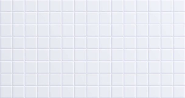 Белая плитка ванной комнаты, чистый керамический фон поверхности стены. - Вектор,изображение