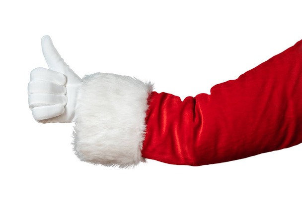 Santa Claus hand isolated on white background - Photo, Image