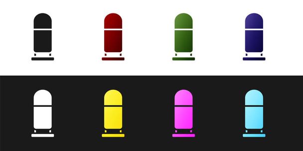 Set Bullet icon isolated on black and white background.  Vector. - Vector, Image