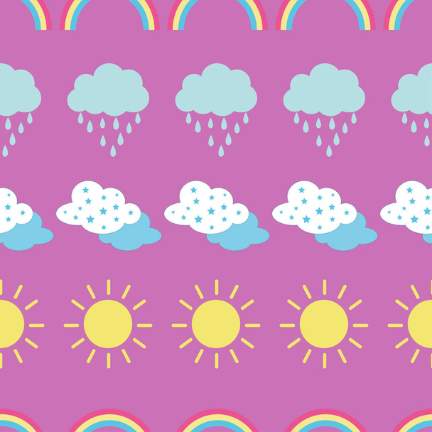 Seamless weather pattern illustration design - Vecteur, image