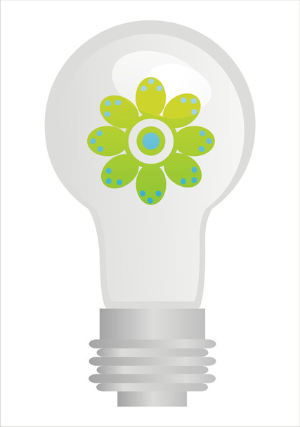 Eco lamp with flower - Wektor, obraz