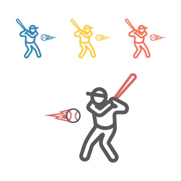 Піктограма лінії бейсболіста. Векторні спортивні знаки для веб-графіки
 - Вектор, зображення