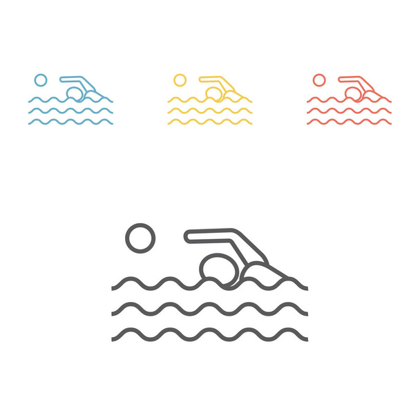 Wasserball-Ikone Vektorzeichen für Webgrafiken - Vektor, Bild