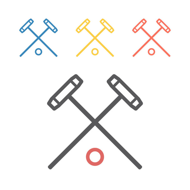 Polo mallet line icon. Vector sport signs for web graphics - Vector, Image