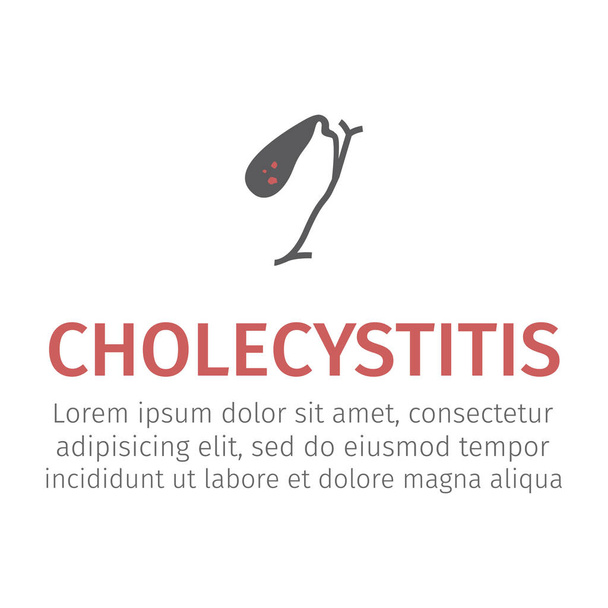 Cholecystitis pictogram. Vectortekens voor webgraphics - Vector, afbeelding