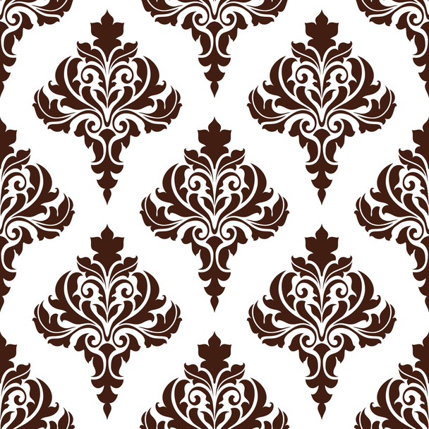 Brown damask seamless pattern background - Vector, Image