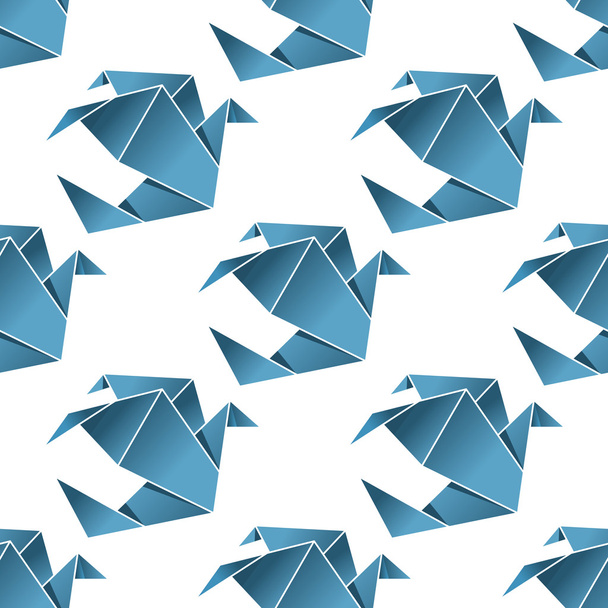 Patrón sin costuras de las aves de origami
 - Vector, imagen