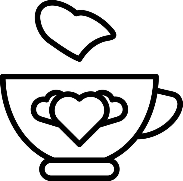 ikona wektor linii z filiżanką herbaty  - Wektor, obraz