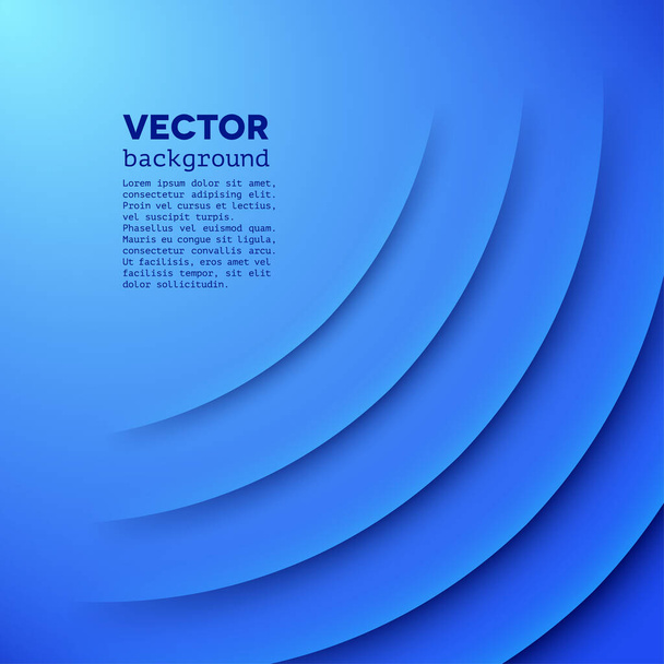 Abstrakter Vektorhintergrund mit blauer Papierwelle - Vektor, Bild